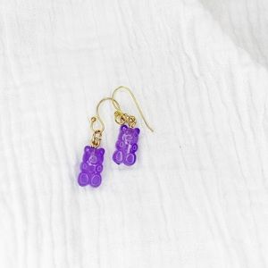 18k gold plated gummy bear earrings
